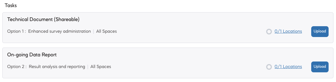 A screenshot showing the Upload button for audited features