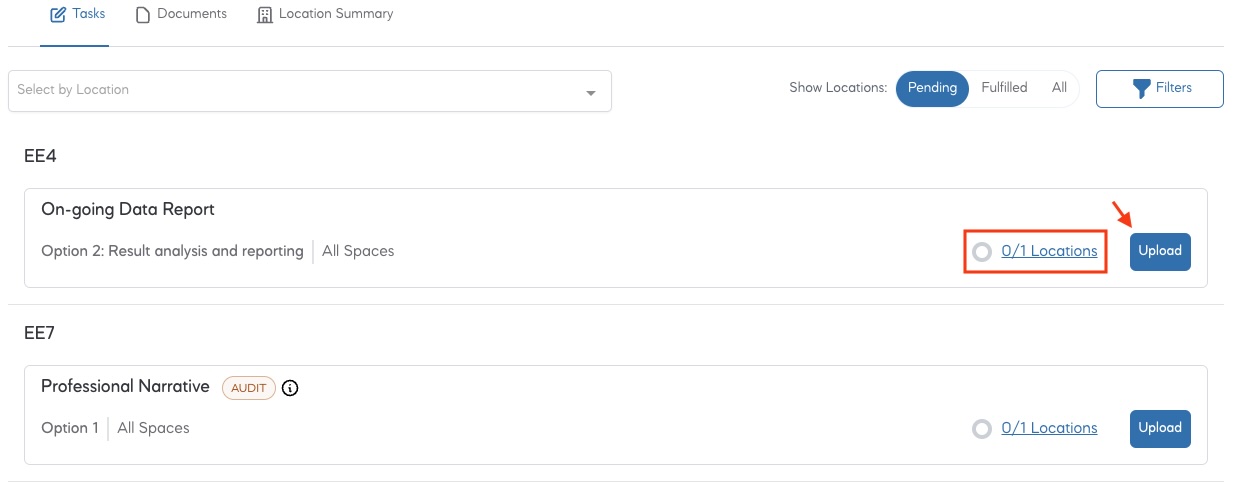 A screenshot showing the Upload button