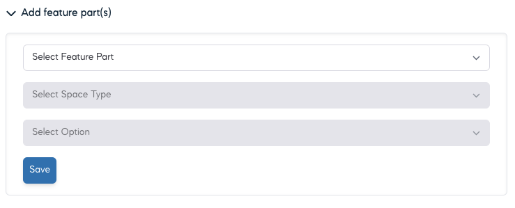 A screenshot showing the Select Feature Part and Add Additional Part options